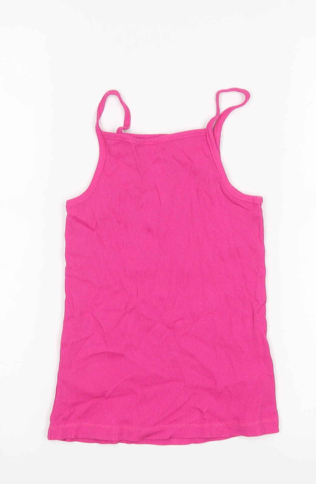 George Girls Pink  Cotton Basic Tank Size 9-10 Years Square Neck