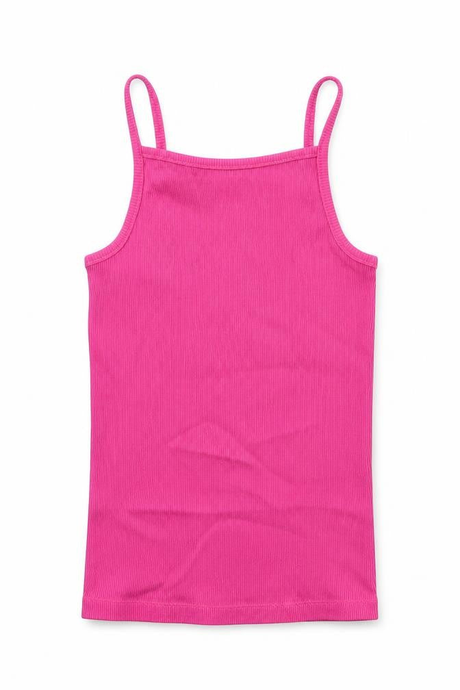 George Girls Pink  Cotton Basic Tank Size 9-10 Years Square Neck