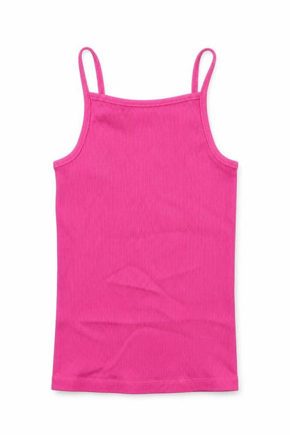 George Girls Pink  Cotton Basic Tank Size 9-10 Years Square Neck