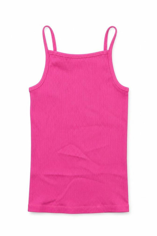 George Girls Pink  Cotton Basic Tank Size 9-10 Years Square Neck