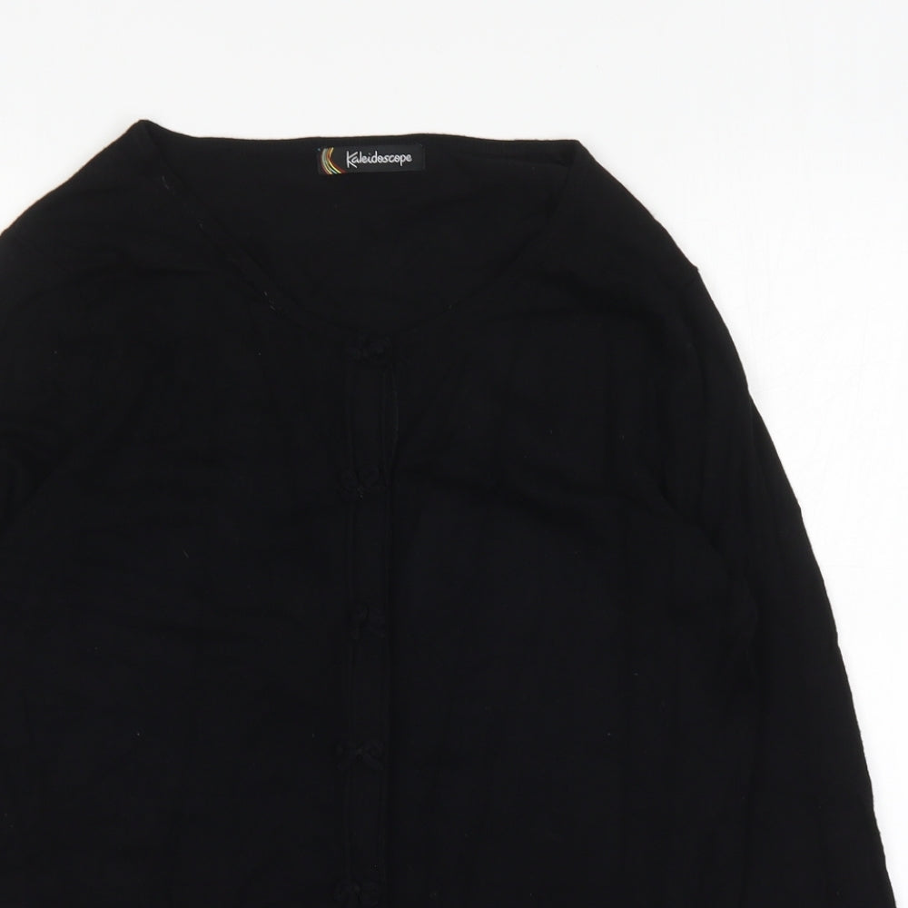 Kaleidoscope Womens Black Round Neck  Viscose Cardigan Jumper Size 14