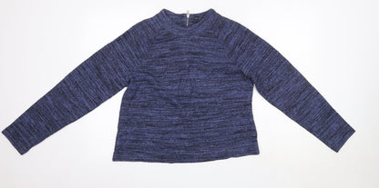 Marks & Spencer Womens Blue Round Neck  Polyester Pullover Jumper Size 14