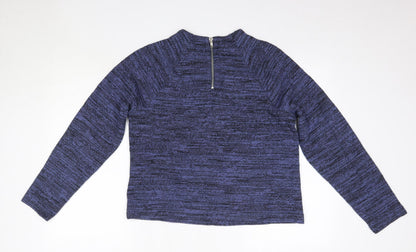 Marks & Spencer Womens Blue Round Neck  Polyester Pullover Jumper Size 14