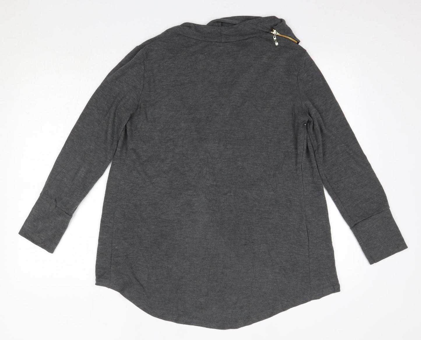 Caroline Morgan Womens Grey Round Neck  Viscose Pullover Jumper Size 8