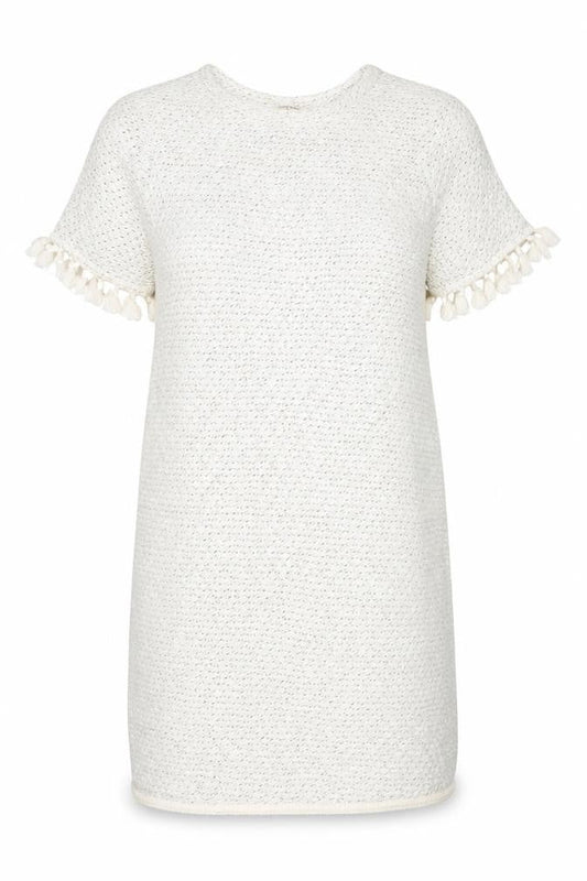 River Island Womens Ivory  Acrylic Jumper Dress  Size 6  Round Neck