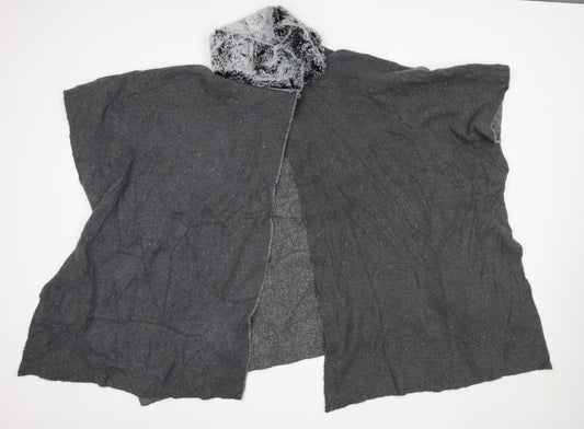M&S Womens Grey High Neck  Acrylic Cardigan Jumper One Size