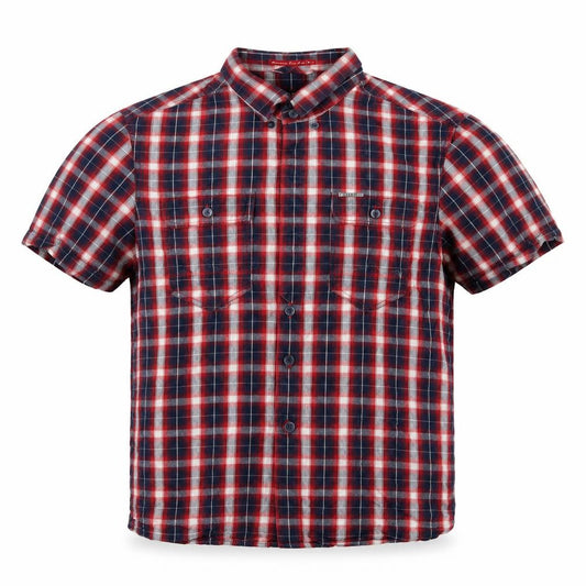 883 Police Mens Red Check Cotton  Button-Up Size S Collared