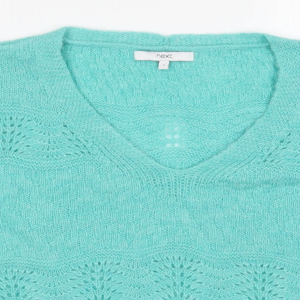 NEXT Womens Green Round Neck  Nylon Pullover Jumper Size L