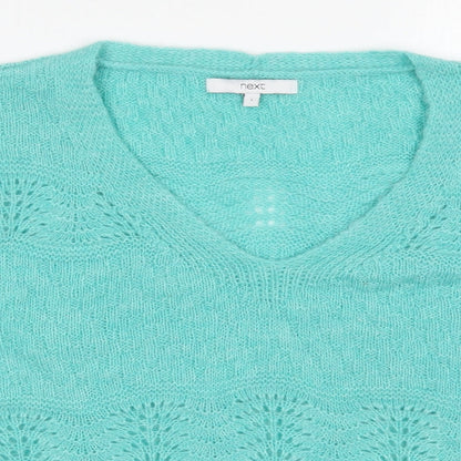Next Womens Green Round Neck  Nylon Pullover Jumper Size L