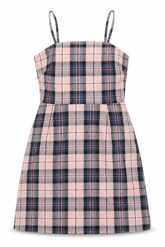 Primark Womens Pink Check Polyester Mini  Size 4  Round Neck Zip