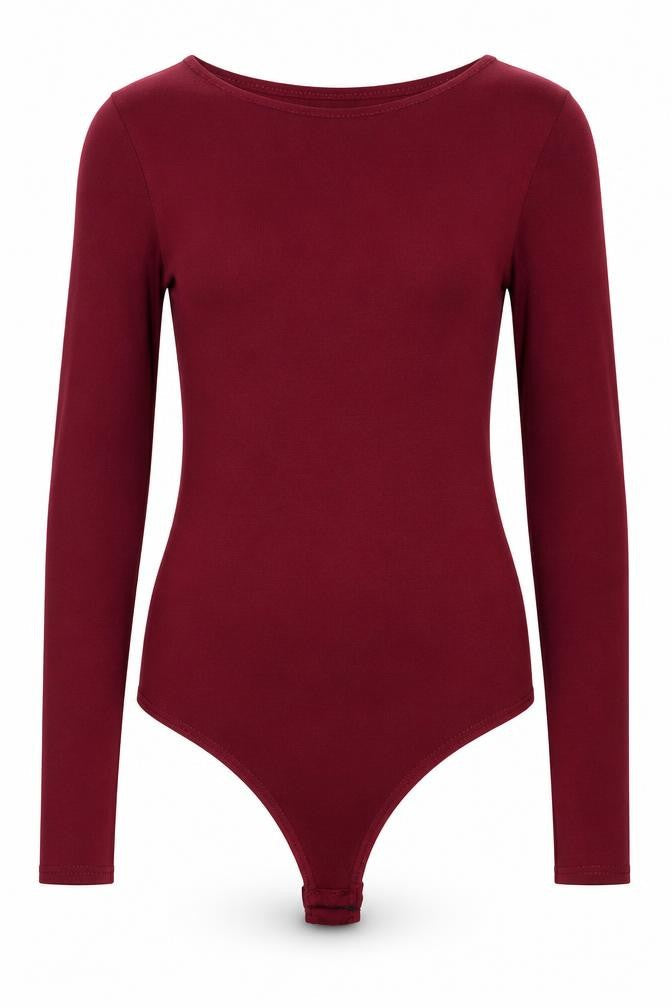 PRETTYLITTLETHING Womens Red  Viscose Bodysuit One-Piece Size 6  Button