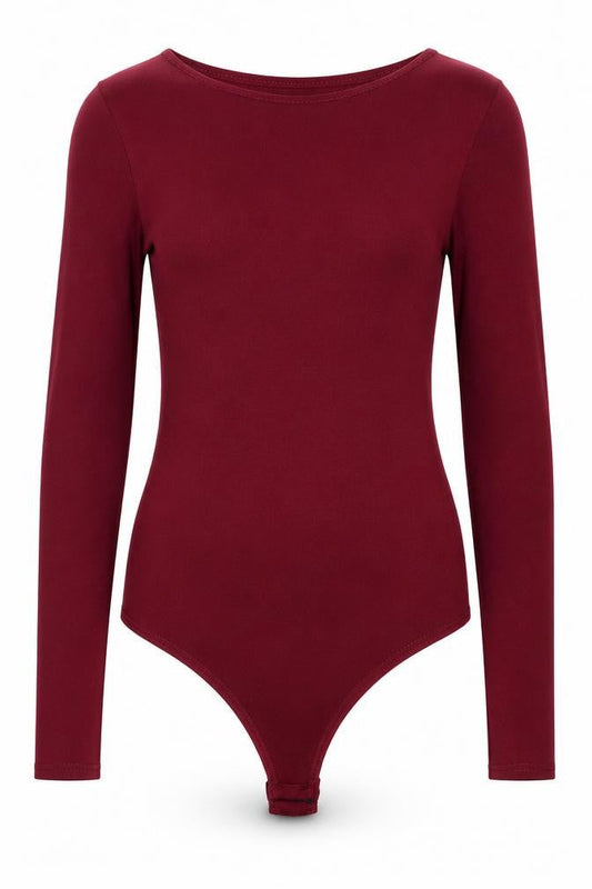 PRETTYLITTLETHING Womens Red  Viscose Bodysuit One-Piece Size 6  Button