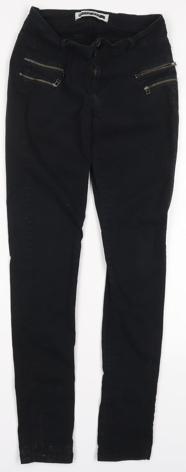 Noisy may Womens Black  Cotton Trousers  Size XS L30.5 in Regular Button