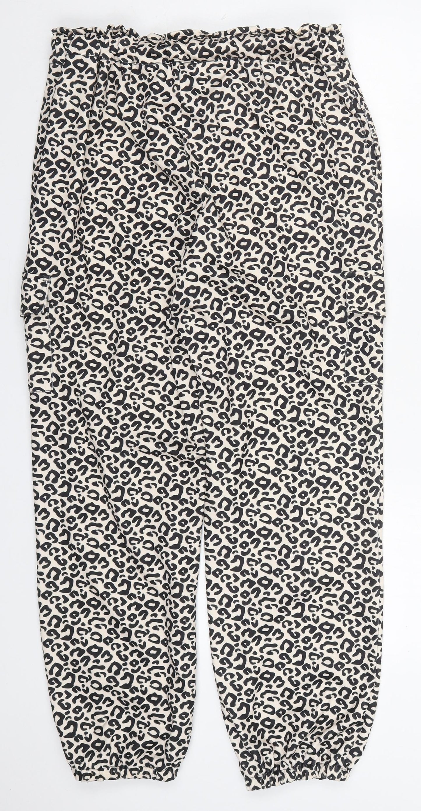 Preworn Womens Beige Animal Print Polyester Trousers  Size M L26 in Regular