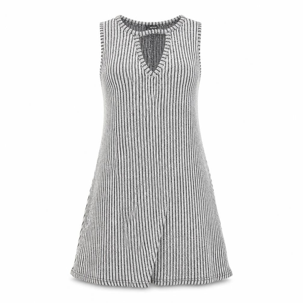 Atmosphere Womens Grey Striped Polyester Sheath  Size 8  Round Neck