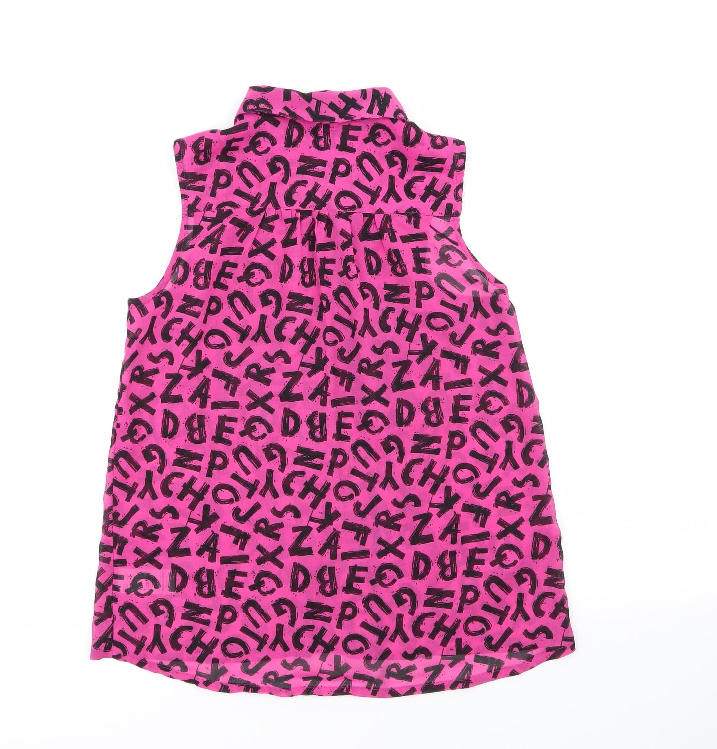 F&F Girls Multicoloured Animal Print 100% Polyester Basic Button-Up Size 12-13 Years Collared