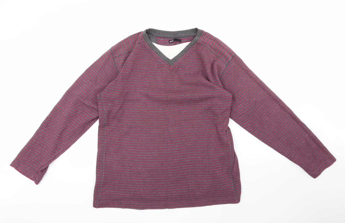 ethelaustin Mens Multicoloured Round Neck Striped Polyester Pullover Jumper Size M