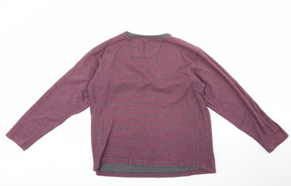 ethelaustin Mens Multicoloured Round Neck Striped Polyester Pullover Jumper Size M