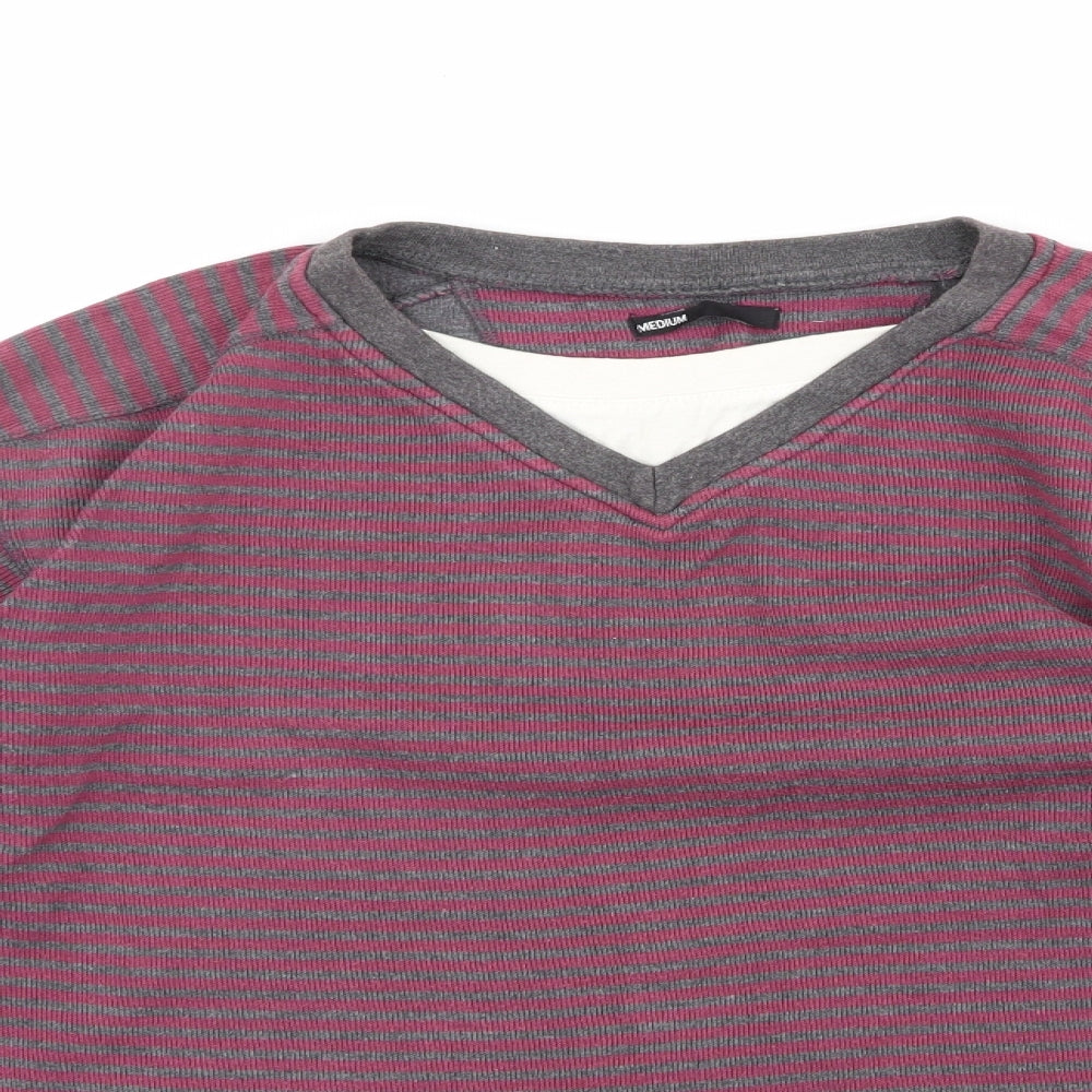 ethelaustin Mens Multicoloured Round Neck Striped Polyester Pullover Jumper Size M