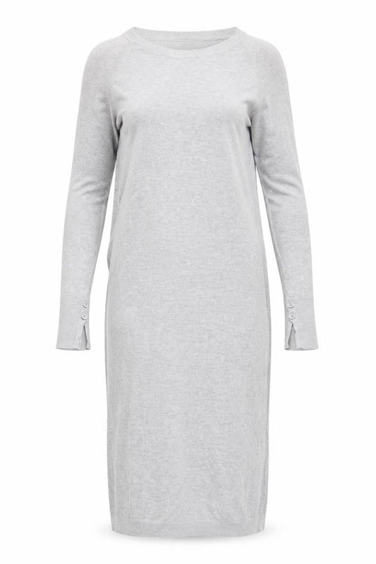 Mamalicious Womens Grey  Viscose Jumper Dress  Size L  Round Neck
