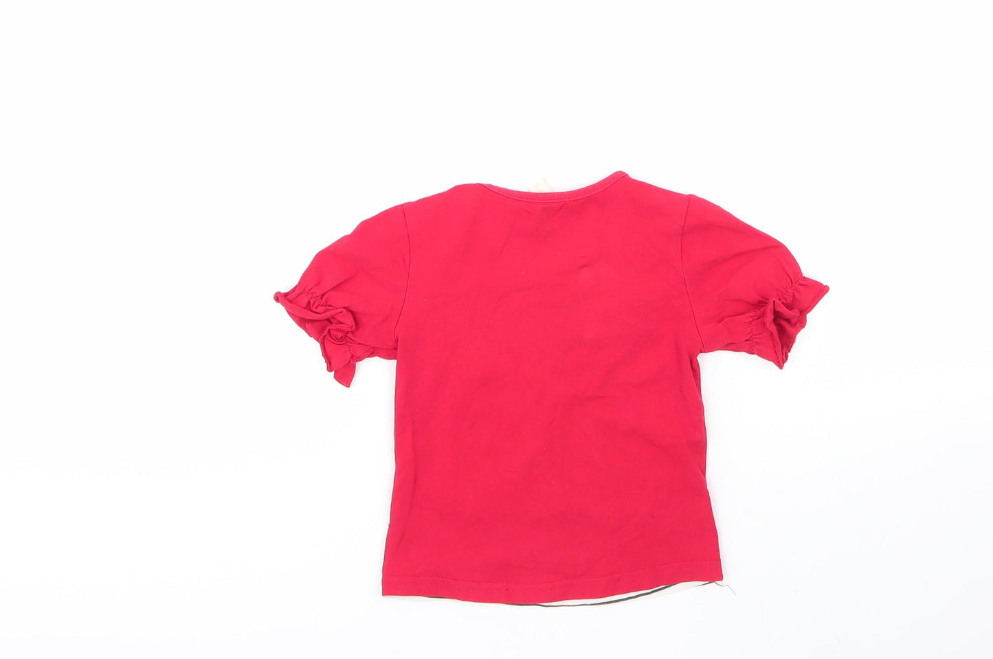 g&i Girls Multicoloured Striped 100% Polyester Basic T-Shirt Size 2 Years Round Neck