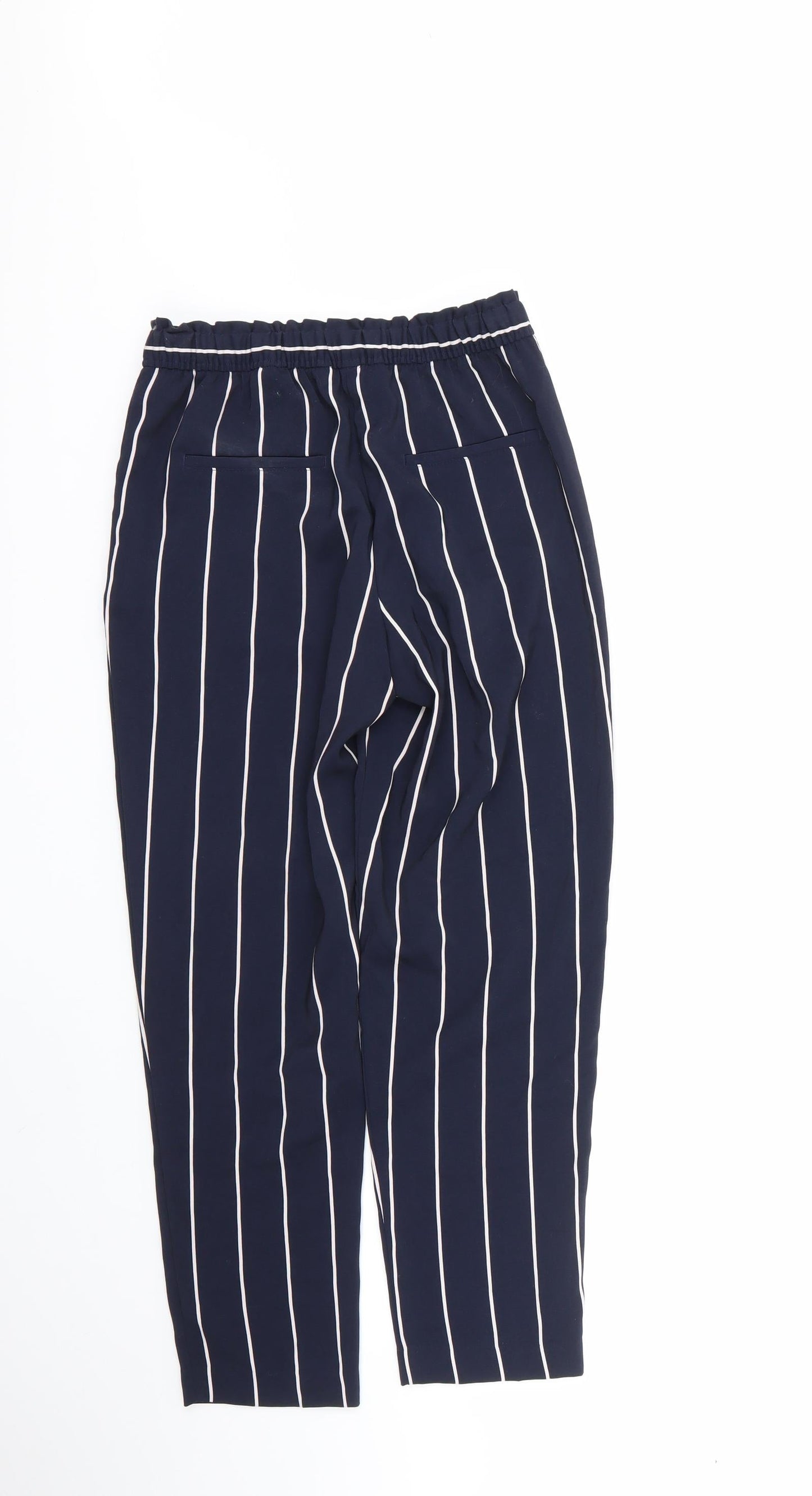 H&M Womens Multicoloured Striped Polyester Trousers  Size 6 L23 in Regular