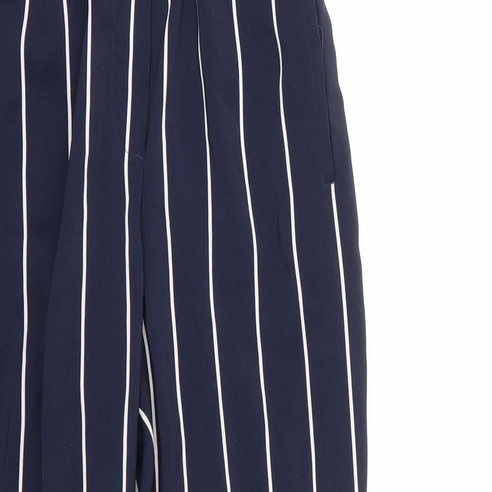 H&M Womens Multicoloured Striped Polyester Trousers  Size 6 L23 in Regular