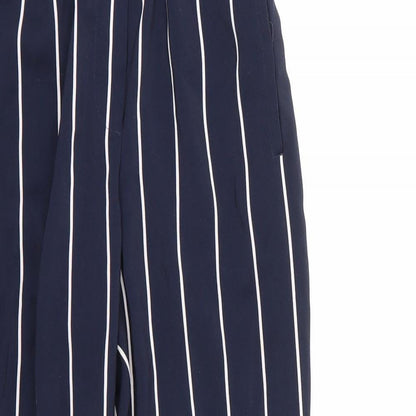 H&M Womens Multicoloured Striped Polyester Trousers  Size 6 L23 in Regular
