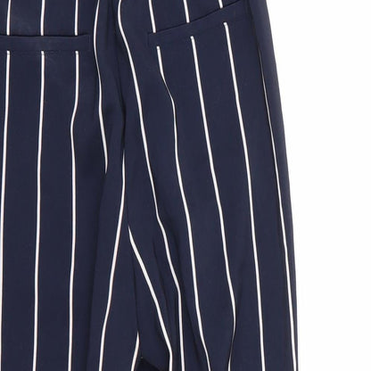 H&M Womens Multicoloured Striped Polyester Trousers  Size 6 L23 in Regular