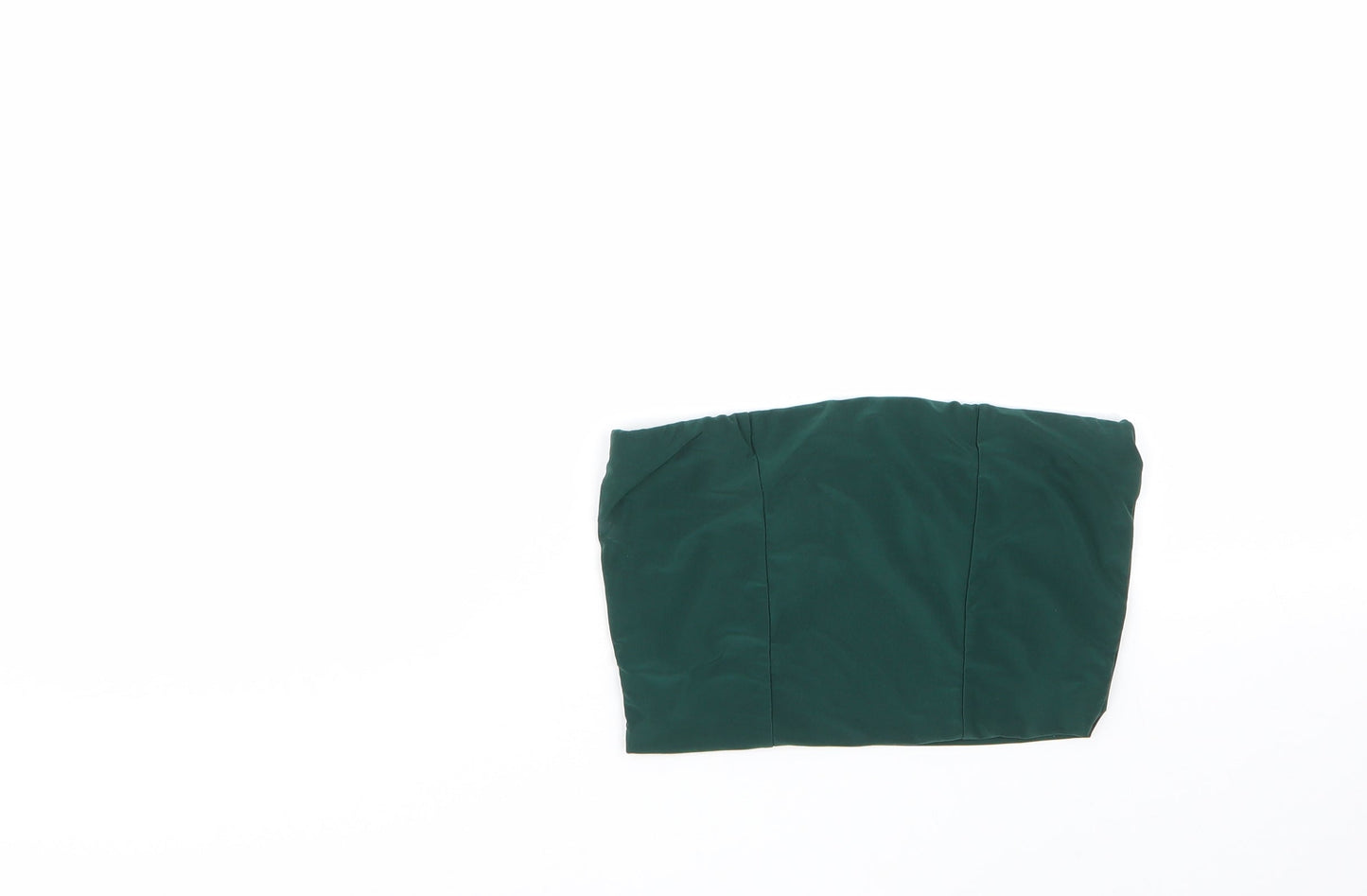 PRETTYLITTLETHING Womens Green  Polyester Basic Blouse Size 6 Round Neck