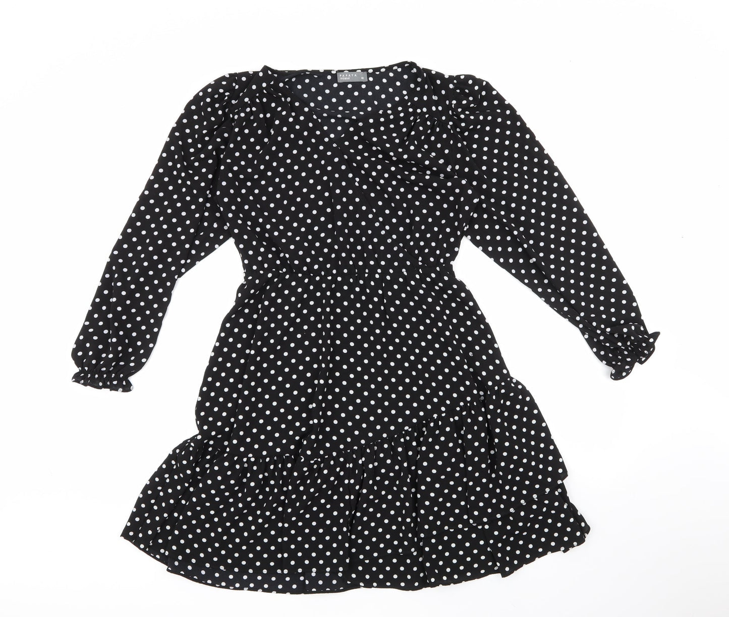 Matalan Womens Multicoloured Polka Dot Polyester Fit & Flare  Size 10  V-Neck