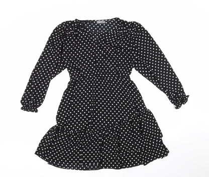 Matalan Womens Multicoloured Polka Dot Polyester Fit & Flare  Size 10  V-Neck