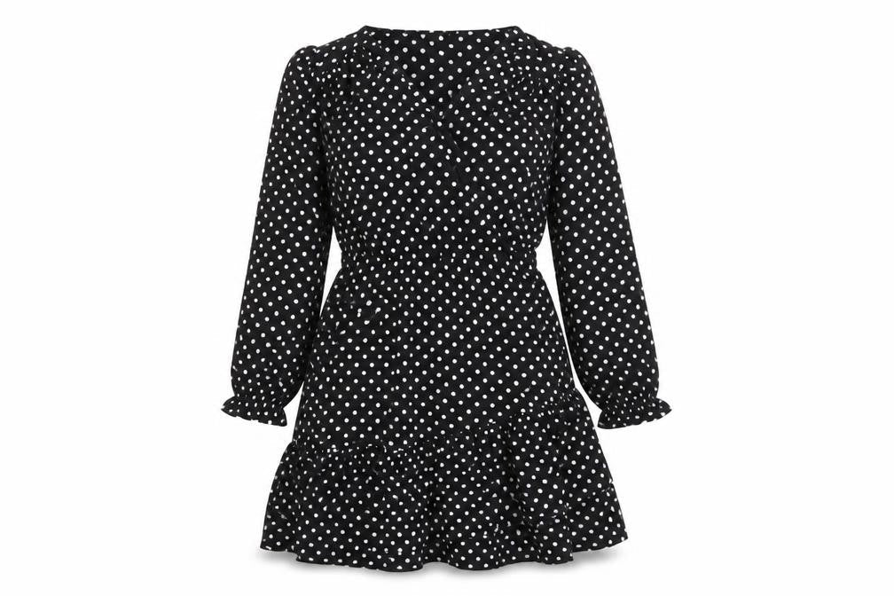 Matalan Womens Multicoloured Polka Dot Polyester Fit & Flare  Size 10  V-Neck