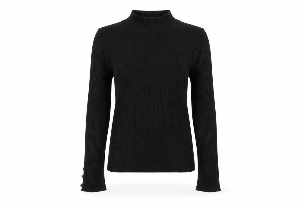 Topshop Womens Black Round Neck  Viscose Pullover Jumper Size 10