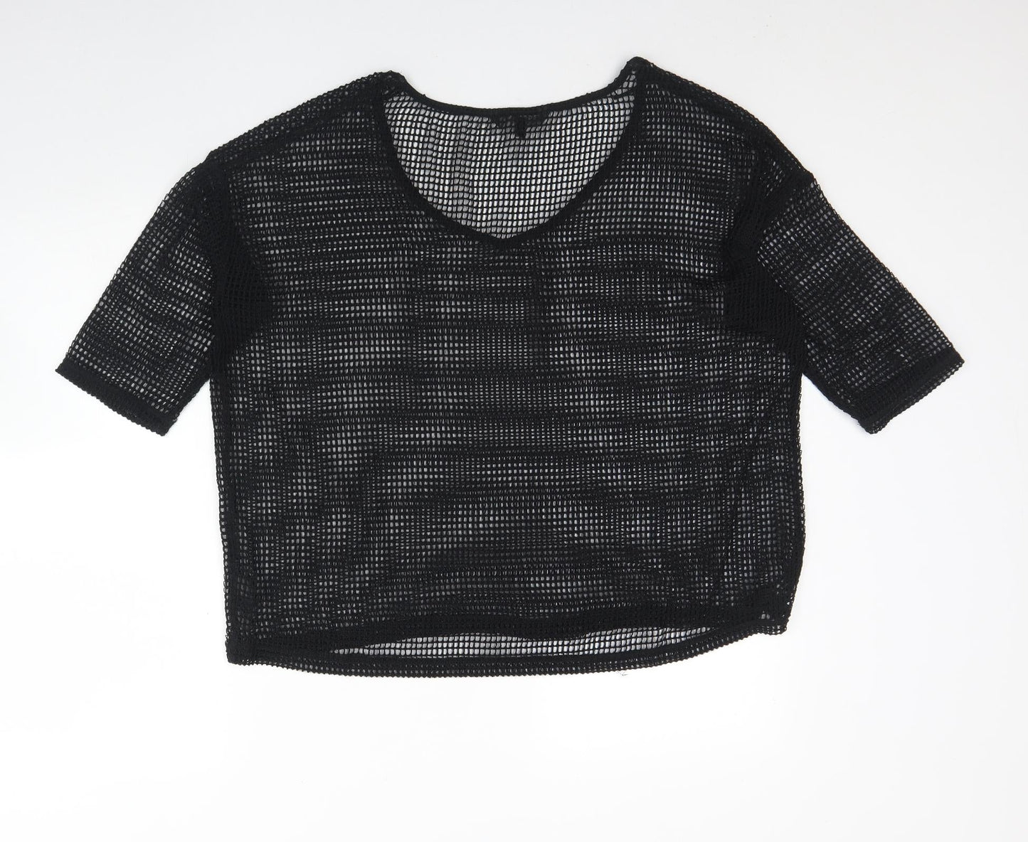 NEXT Womens Black  Polyester Basic Blouse Size 12 Round Neck