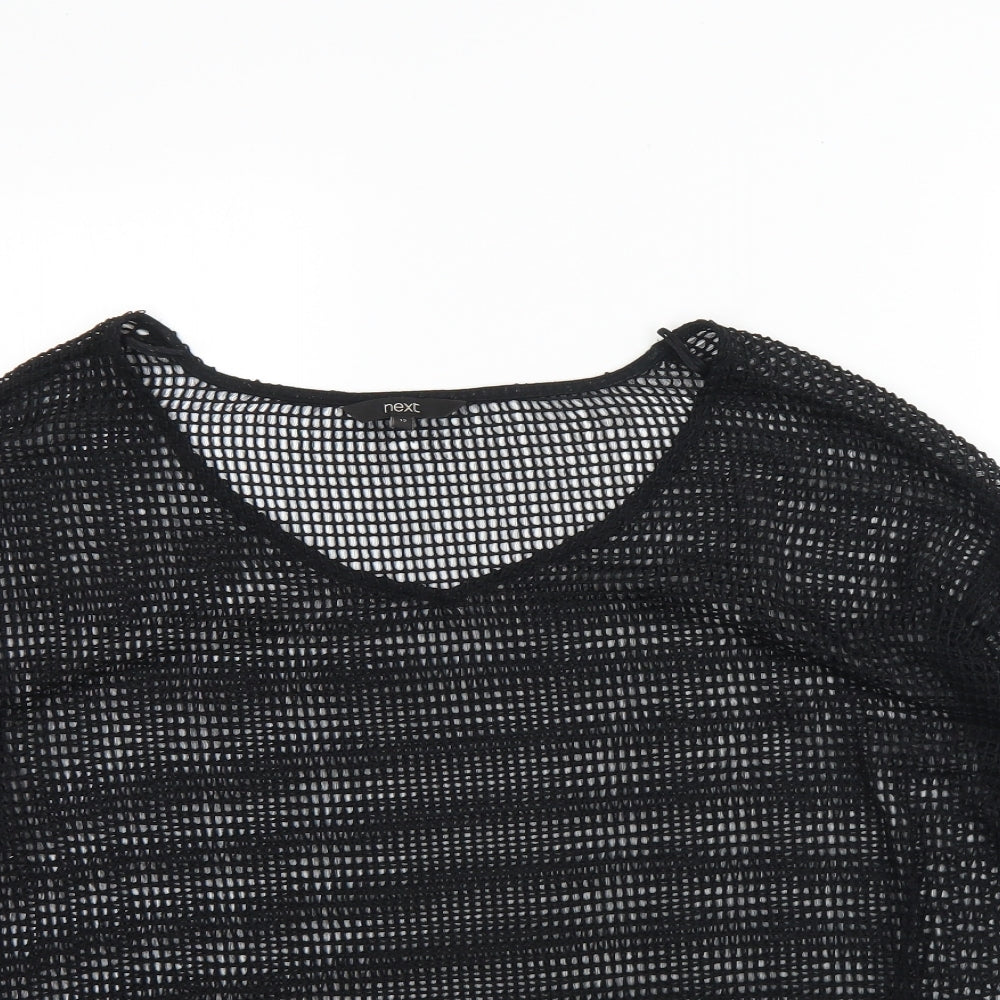 NEXT Womens Black  Polyester Basic Blouse Size 12 Round Neck