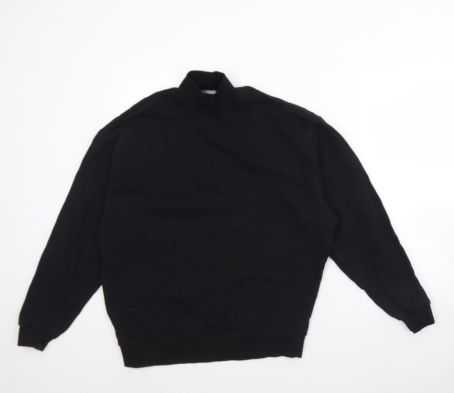 ASOS Womens Black Round Neck  Cotton Pullover Jumper Size XS