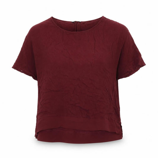 River Island Womens Red  Polyester Basic Blouse Size 6 Round Neck