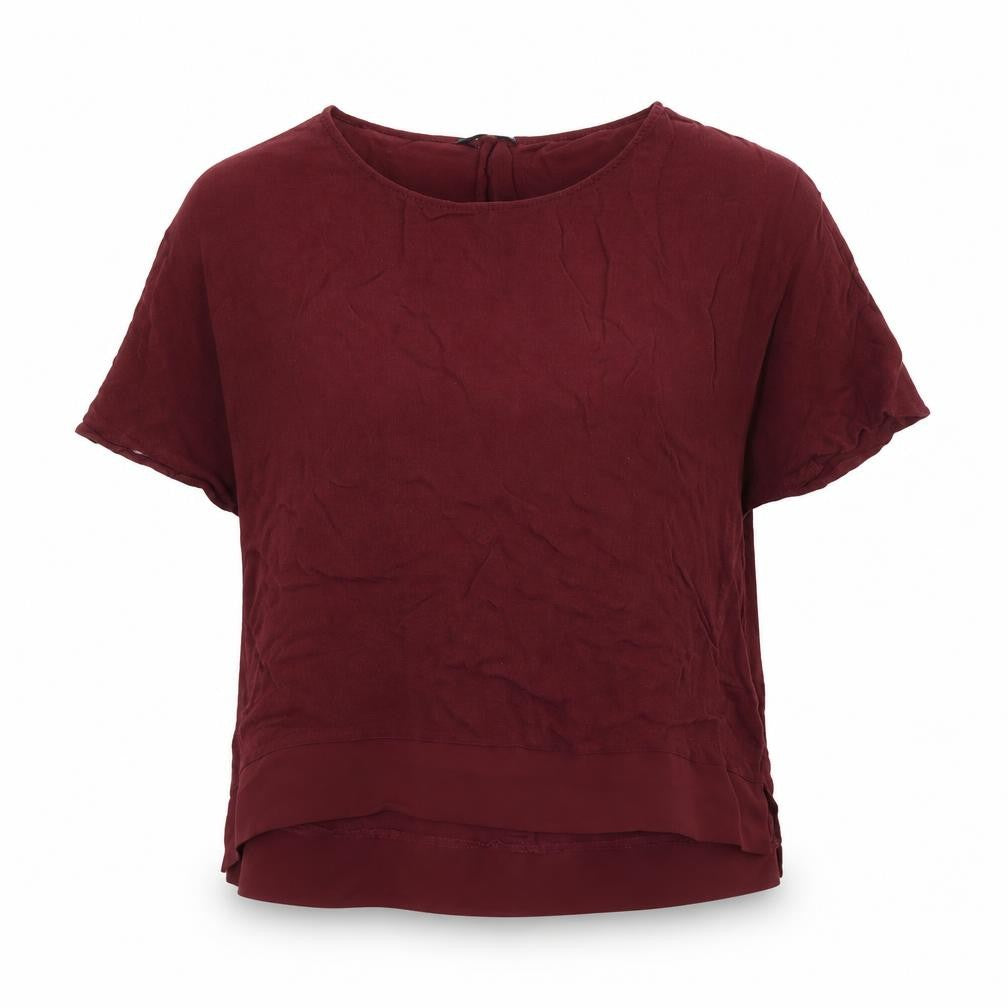 River Island Womens Red  Polyester Basic Blouse Size 6 Round Neck
