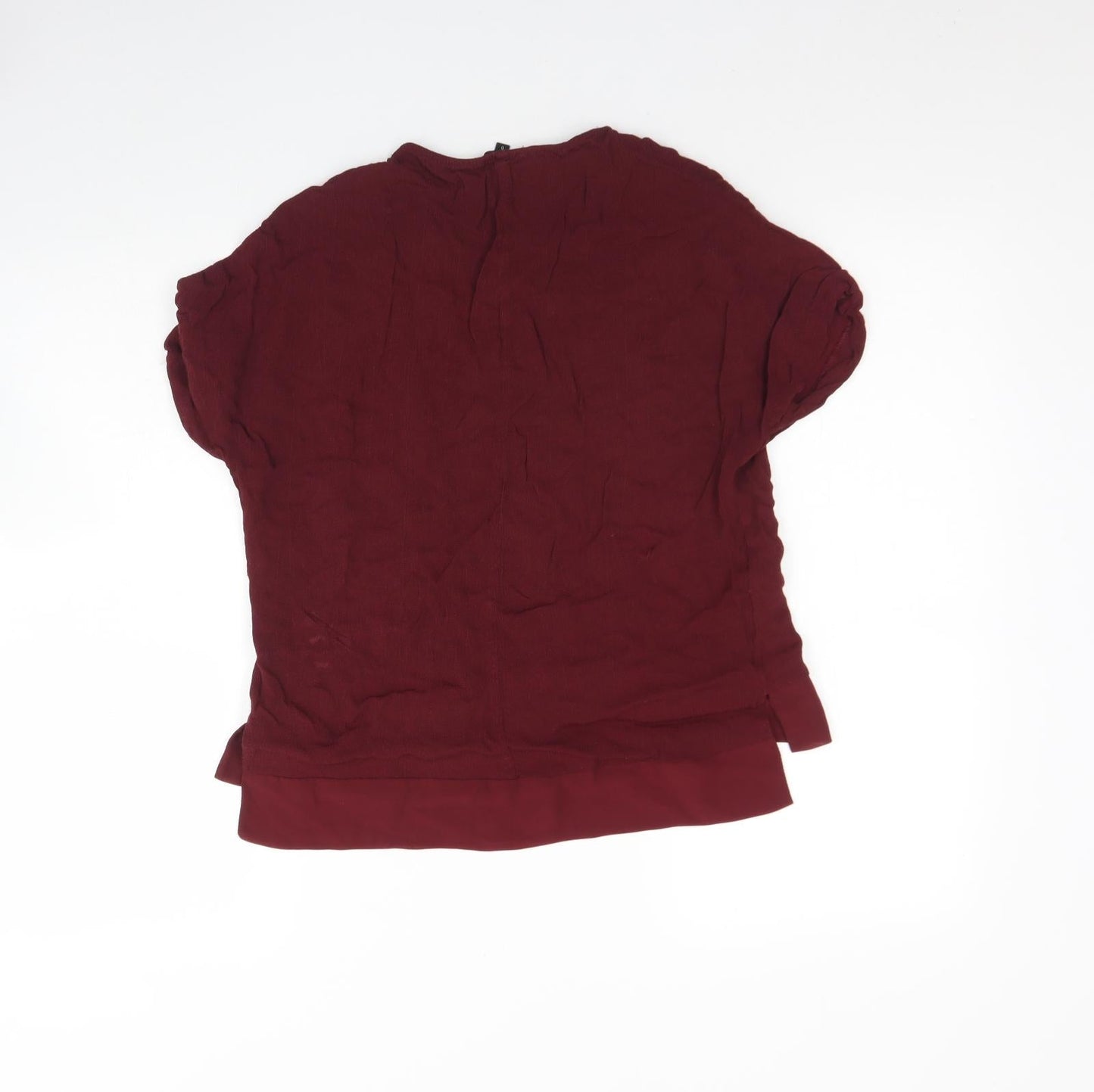 River Island Womens Red  Polyester Basic Blouse Size 6 Round Neck