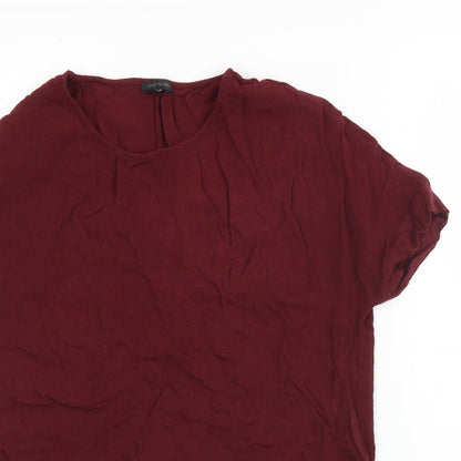 River Island Womens Red  Polyester Basic Blouse Size 6 Round Neck