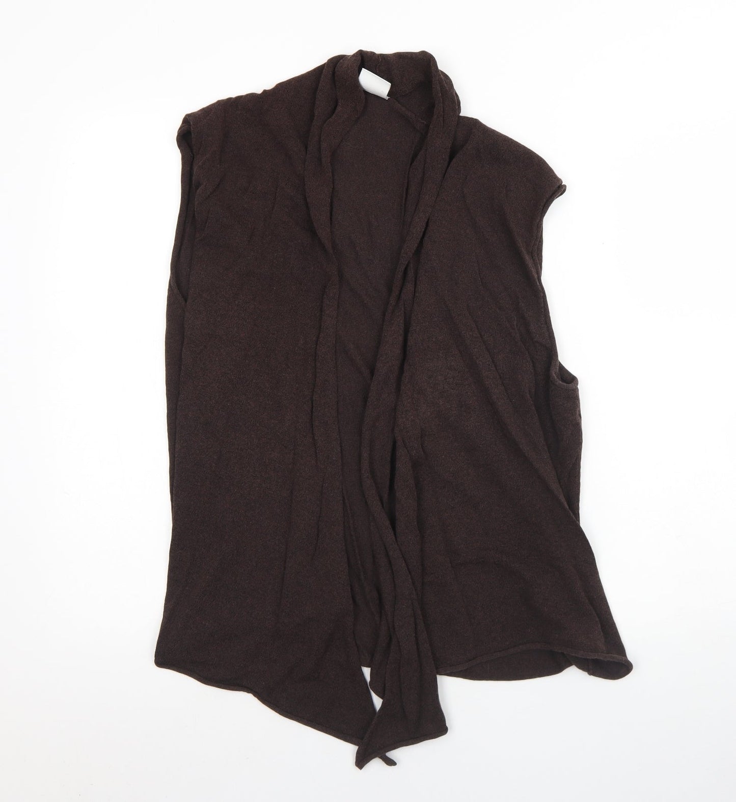 ELVI Womens Brown V-Neck  Cotton Cardigan Jumper Size S