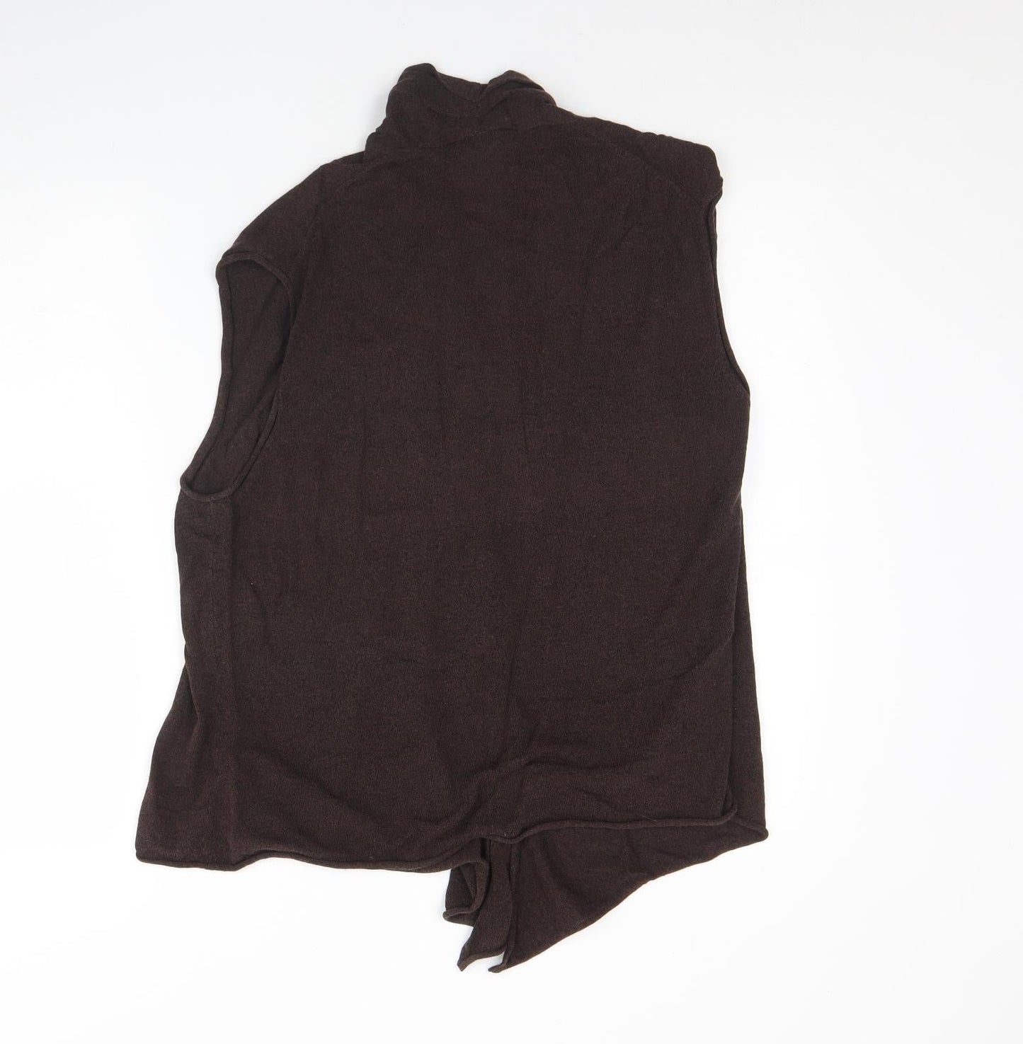 ELVI Womens Brown V-Neck  Cotton Cardigan Jumper Size S