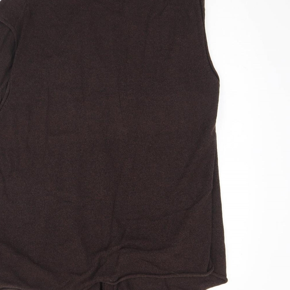 ELVI Womens Brown V-Neck  Cotton Cardigan Jumper Size S
