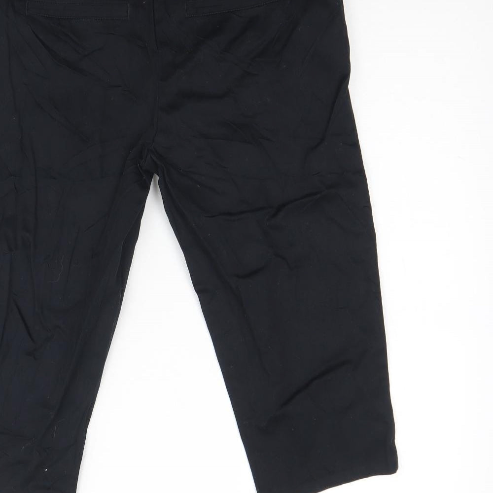 Preworn Womens Black  Polyester Culotte Shorts Size 30 in L15 in Regular Hook & Eye