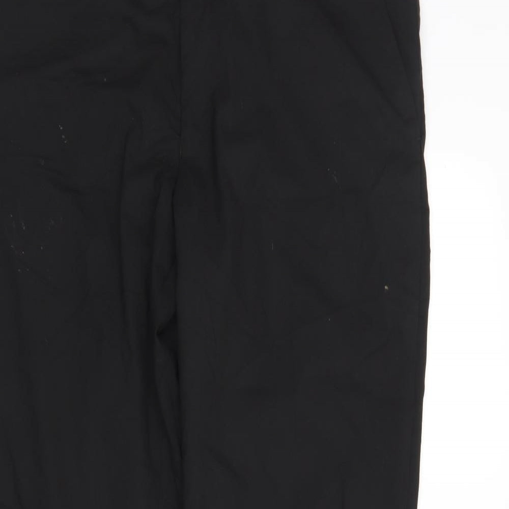M&S Mens Black  Polyester Trousers  Size 36 L32 in Regular Hook & Eye