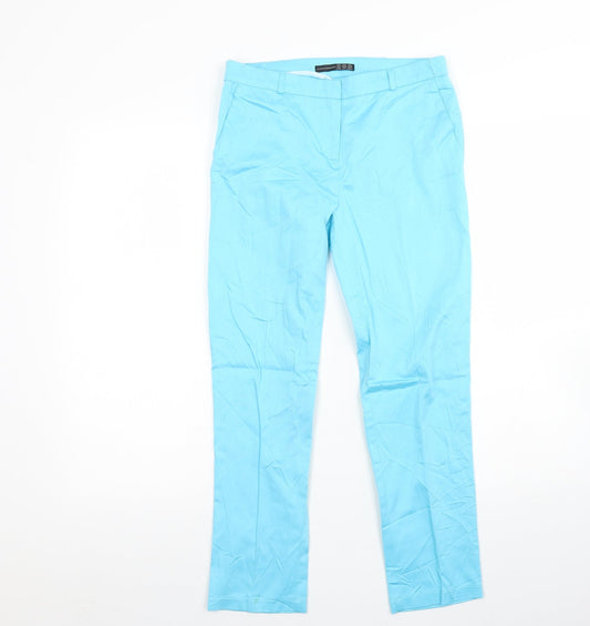 Atmosphere Womens Blue  Cotton Trousers  Size 6 L26 in Regular Hook & Eye