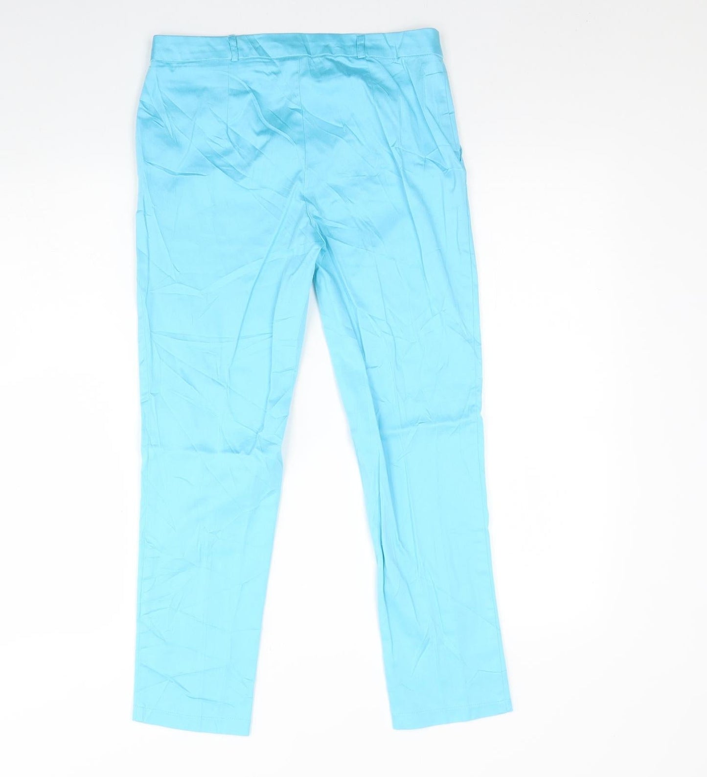 Atmosphere Womens Blue  Cotton Trousers  Size 6 L26 in Regular Hook & Eye