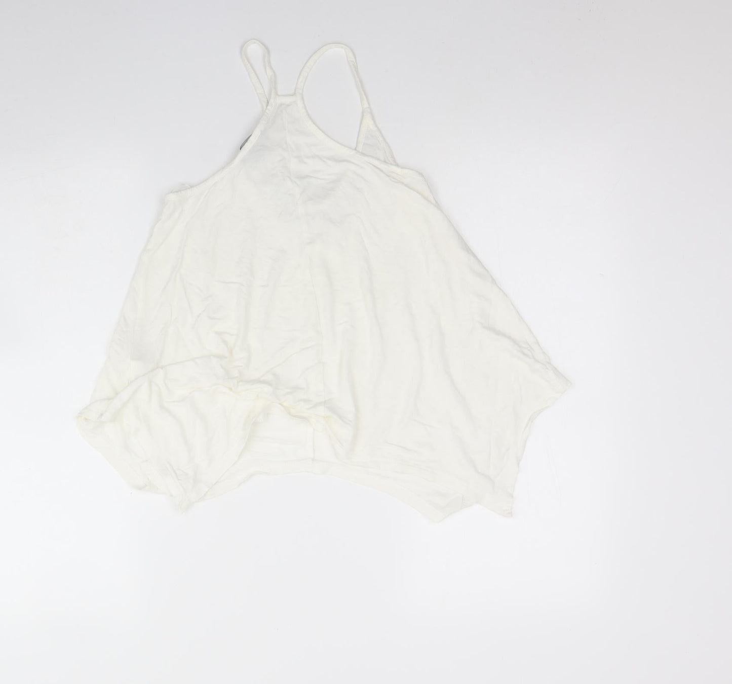 Atmosphere Womens Ivory  Viscose Basic Tank Size 8 Round Neck