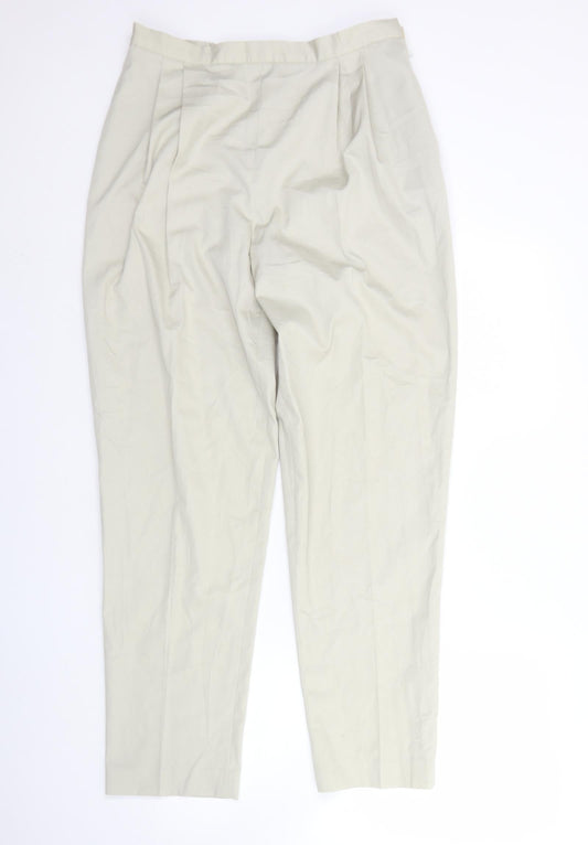 Elaine miller Womens Beige  Polyester Trousers  Size 32 in L32 in Regular Hook & Eye